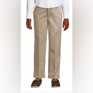 NEW - Lands End School Uniform Boys Iron Knee Blend Plain Front Chino Pants NWOT